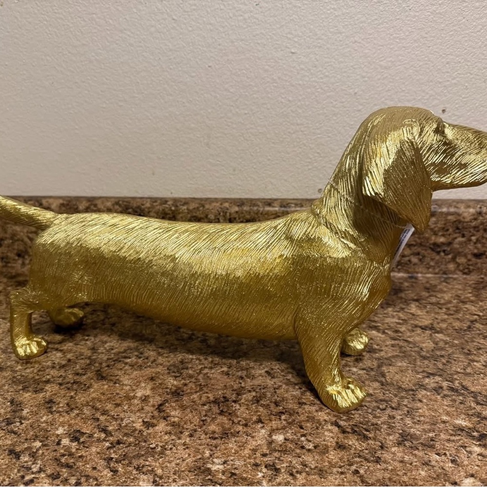 Gold Dachshund Figurine
